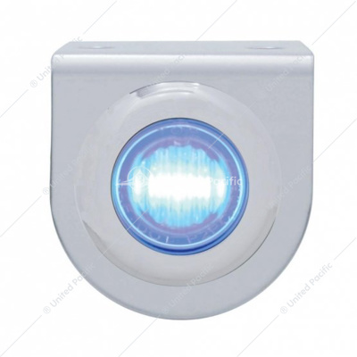 Stainless Light Bracket With 3 LED 3/4" Mini Light - Blue LED/Clear Lens