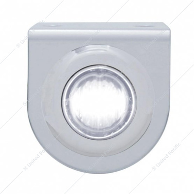 Stainless Light Bracket With 3 LED 3/4" Mini Light - White LED/Clear Lens