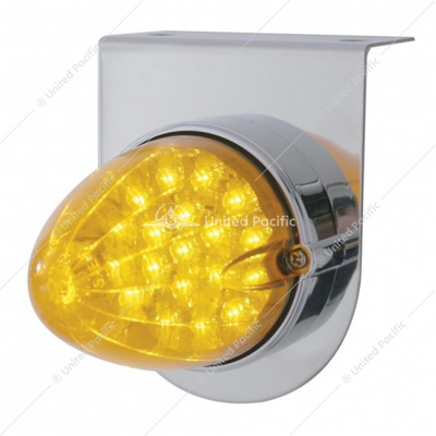 Stainless Light Bracket With 19 LED Reflector Light - Amber LED/Amber Lens