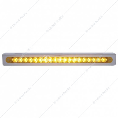 12-3/4" Stainless Light Bracket With 19 LED 12" Light Bar - Amber LED/Amber Lens