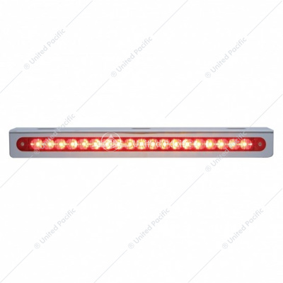 12-3/4" Stainless Light Bracket With 19 LED 12" Light Bar - Red LED/Red Lens