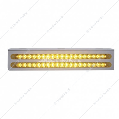 12-3/4" Stainless Light Bracket With 2X 19 LED 12" Light Bars - Amber LED/Amber Lens