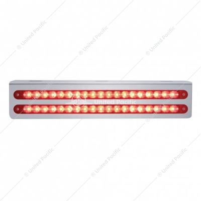 12-3/4" Stainless Light Bracket With 2X 19 LED 12" Light Bars - Red LED/Red Lens