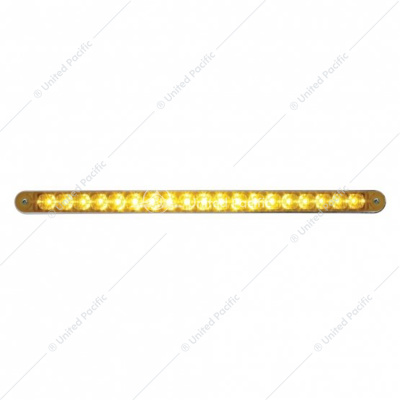 19 LED 12" Reflector Turn Signal Light Bar With Bezel - Amber LED/Amber Lens
