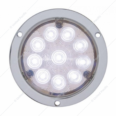 10 LED 4" Flange Mount Back-Up Light -White LED/Clear Lens