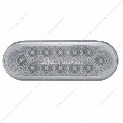 12 LED 6" Oval Reflector Light (Stop, Turn & Tail) - Red LED/Clear Lens
