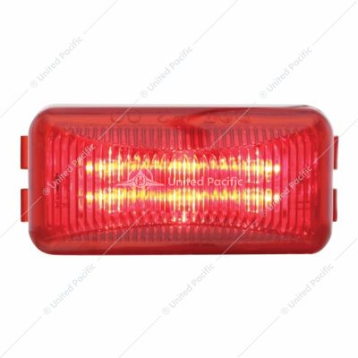 6 LED Rectangular Light (Clearance/Marker) - Red LED/Red Lens
