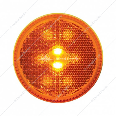 8 LED 2-1/2" Round Reflectorize Light (Clearance/Marker) - Amber LED/Amber Lens (Bulk)