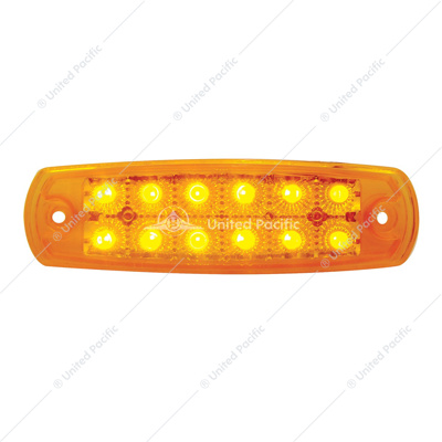 12 Amber LED Reflector Rectangular Light (Clearance/Marker) -Amber Lens (Bulk)