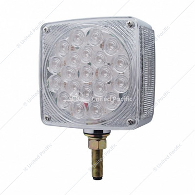 45 LED Single Stud Double Face Turn Signal Light - Amber LED/Clear Lens