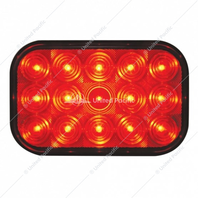 15 LED Rectangular Light (Stop, Turn & Tail) - Red LED/Red Lens