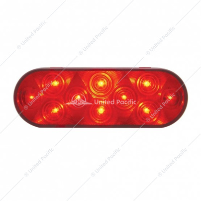 10 LED 6" Oval Light (Stop, Turn & Tail) - Red LED/Red Lens