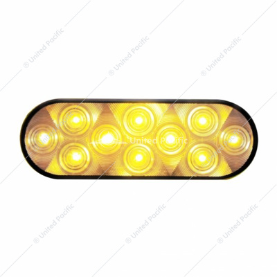 10 LED 6" Oval Turn Signal Light - Amber LED/Clear Lens (Bulk)