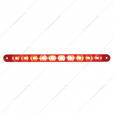 10 LED 9" Light Bar (Stop, Turn & Tail) - Red LED/Red Lens