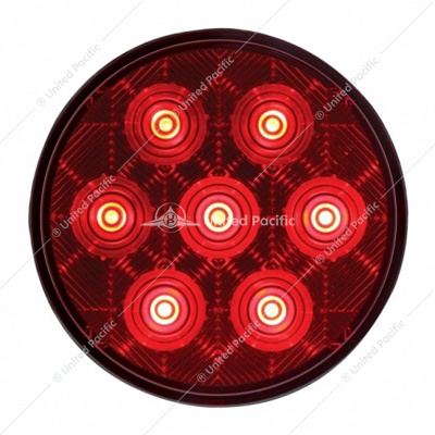 7 LED 4" Round Competition Series Light (Stop, Turn & Tail) - Red LED/Red Lens
