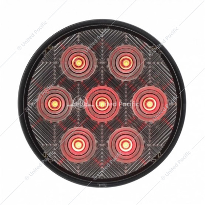 7 LED 4" Round Competition Series Light (Stop, Turn & Tail) - Red LED/Clear Lens