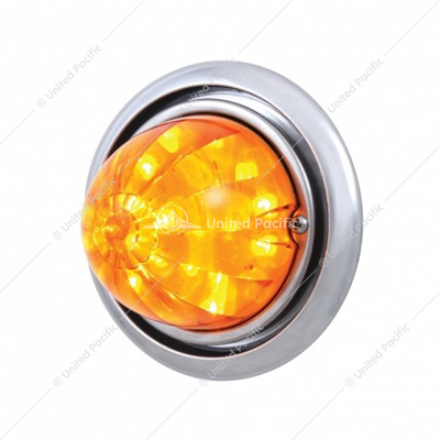 Front Bumper Light With 17 Amber LED Dual Function Watermelon Light For Freightliner Columbia - Amber Lens