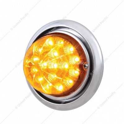Front Bumper Light With 17 Amber LED Dual Function Clear Style Reflector Light For FL Columbia - Amber Lens
