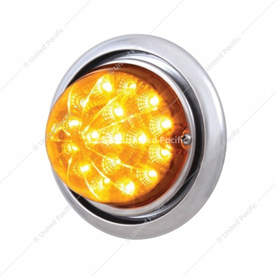 Front Bumper Light With 17 Amber LED Reflector Watermelon Light For Freightliner Columbia - Amber Lens