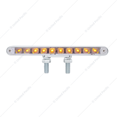 20 LED 9" Double Face Light Bar - Amber & Red LED/Clear Lens