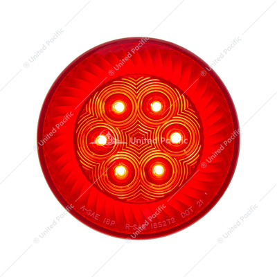 16 LED 4" Round Turbine Light (Stop, Turn & Tail) - Red LED/Red Lens