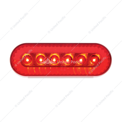 20 LED 6" Oval Turbine Light (Stop, Turn & Tail) - Red LED/Red Lens