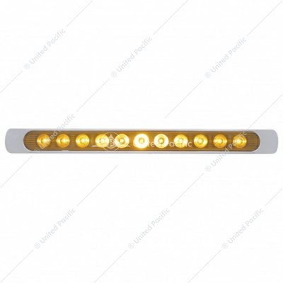 11 LED 17" P/T/C Light Bar With Chrome Bezel - Amber LED/Amber Lens