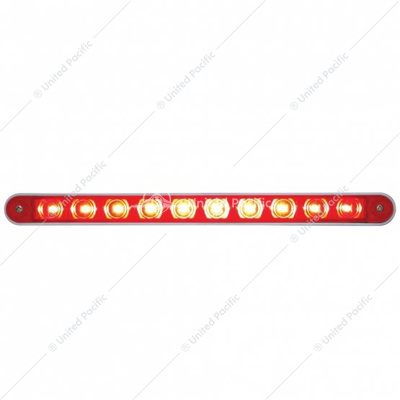10 LED 9" Light Bar With Bezel (Stop, Turn & Tail) - Red LED/Red Lens