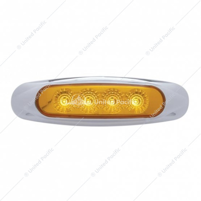 4 LED Reflector Light (Clearance/Marker) - Amber LED/Amber Lens (Bulk)
