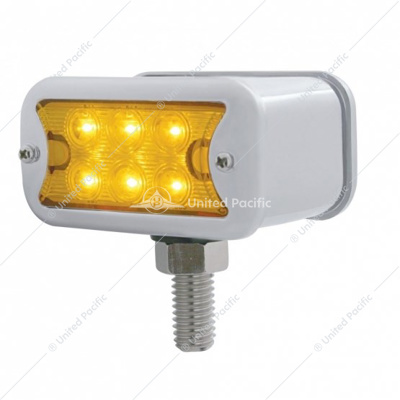 12 LED Dual Function Double Face Light W/Bezel - T-Mount - Amber & Red LED/Amber & Red Lens