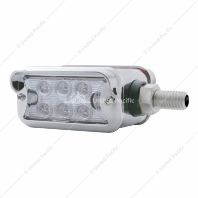 12 LED Dual Function Double Face Light W/Visor - Horizontal Mount - Amber & Red LED/Clear Lens