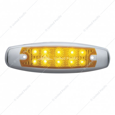 10 LED Reflector Rectangular Light (Clearance/Marker) - Amber LED/Amber Lens
