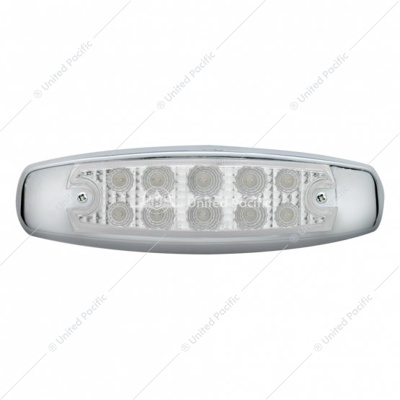 10 LED Reflector Rectangular Light (Clearance/Marker) - Amber LED/Clear Lens