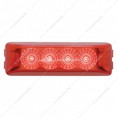 4 LED Reflector Rectangular Light (Clearance/Marker) - Red LED/Red Lens (Bulk)