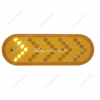 35 LED 6" Reflector Oval Sequential Turn Signal Light - Amber LED/Amber Lens (Bulk)
