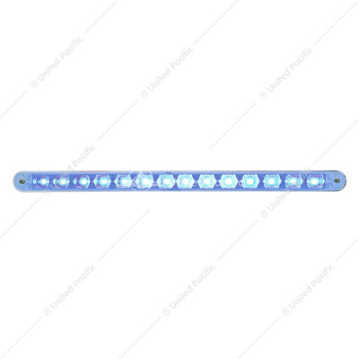 14 LED 12" Auxiliary Strip Light - Blue LED/Clear Lens (Bulk)
