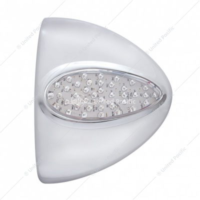 39 LED Teardrop Headlight Turn Signal Light Cover For Peterbilt - Amber LED/Clear Lens