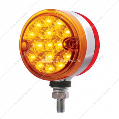 30 LED 3" Dual Function Reflector Double Face Light - Amber & Red LED/Amber & Red Lens