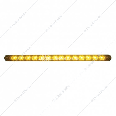 14 LED 12" Turn Signal Light Bar With Bezel - Amber LED/Amber Lens