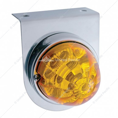 Stainless Light Bracket With 17 LED Watermelon Reflector Light - Amber LED/Amber Lens