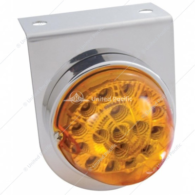 Stainless Light Bracket With 17 LED Dual Function Clear Reflector Light - Amber Lens