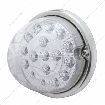 17 LED Watermelon Clear Reflector Flush Mount Kit With Low Profile Bezel - Red LED/Clear Lens