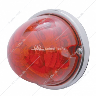 17 LED Reflector Watermelon Flush Mount Kit With Low Profile Bezel - Red LED/Red Lens