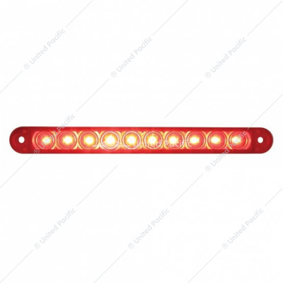 10 LED 6-1/2" Light Bar Only (Stop, Turn & Tail) - Red LED/Red Lens