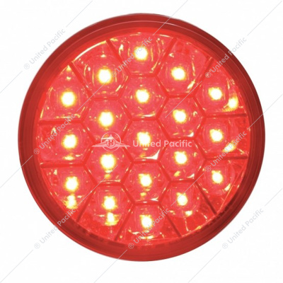 19 LED 4" Round Reflector Light (Stop, Turn & Tail) - Red LED/Red Lens