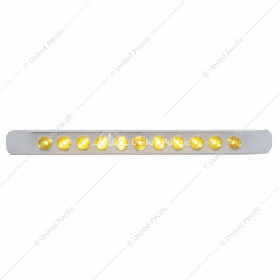 11 LED 17" Turn Signal Light Bar With Bezel - Amber LED/Amber Lens