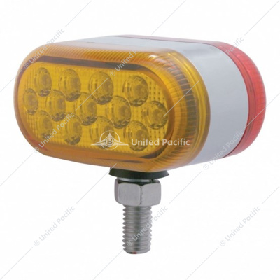 26 LED Dual Function Reflector Double Face Oval Light - Amber & Red LED/Amber & Red Lens