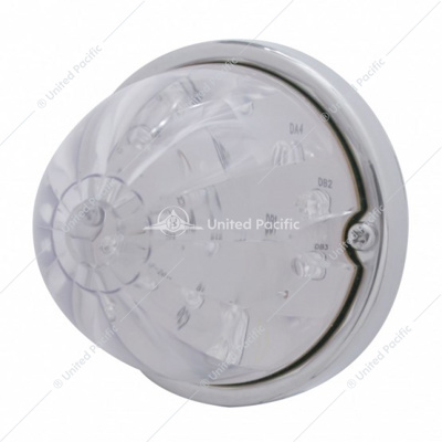 17 LED Dual Function Watermelon Flush Mount Kit With Low Profile Bezel - Amber LED/Clear Lens