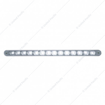 14 LED 12" Auxiliary strip Light With Bezel - White LED/Clear Lens