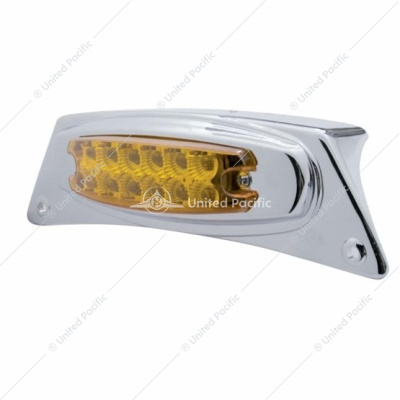 Chrome Fender Light Bracket With 12 LED Reflector Light - Amber LED/Amber Lens